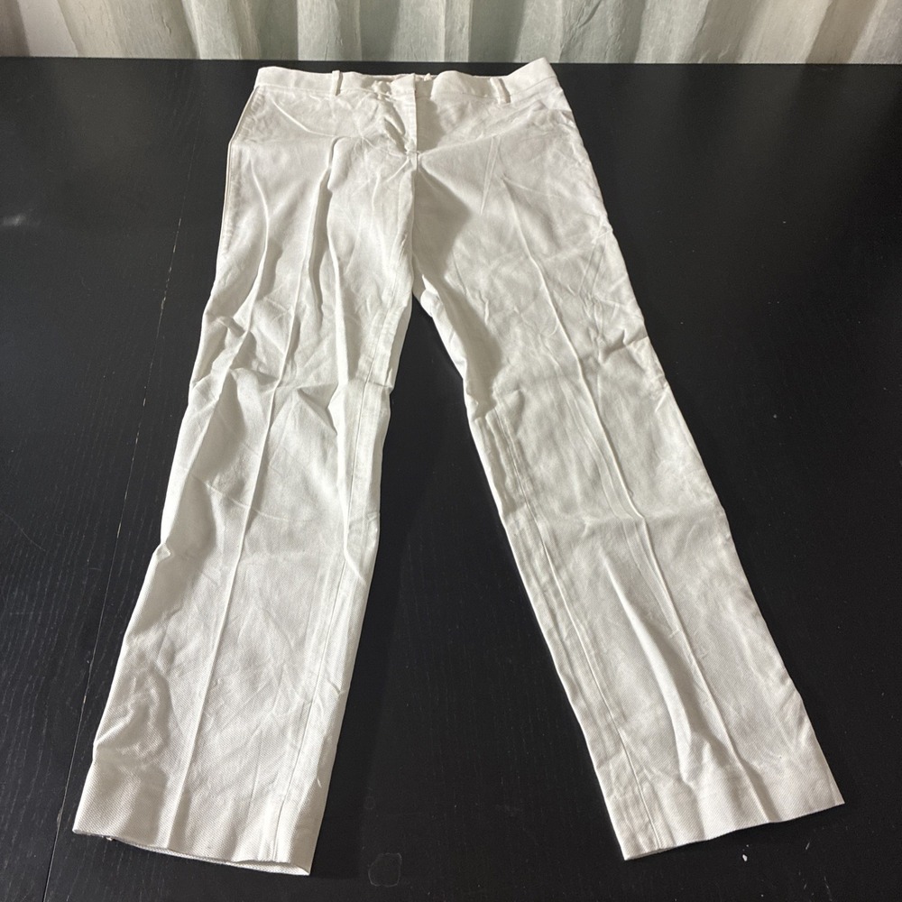 Tory Burch White Pants Size 0 Cotton Blend Straight Leg